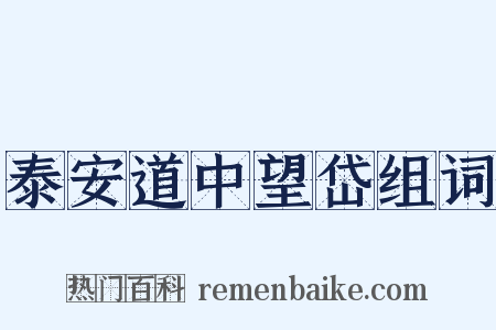 泰安道中望岱组词是什么意思的图片